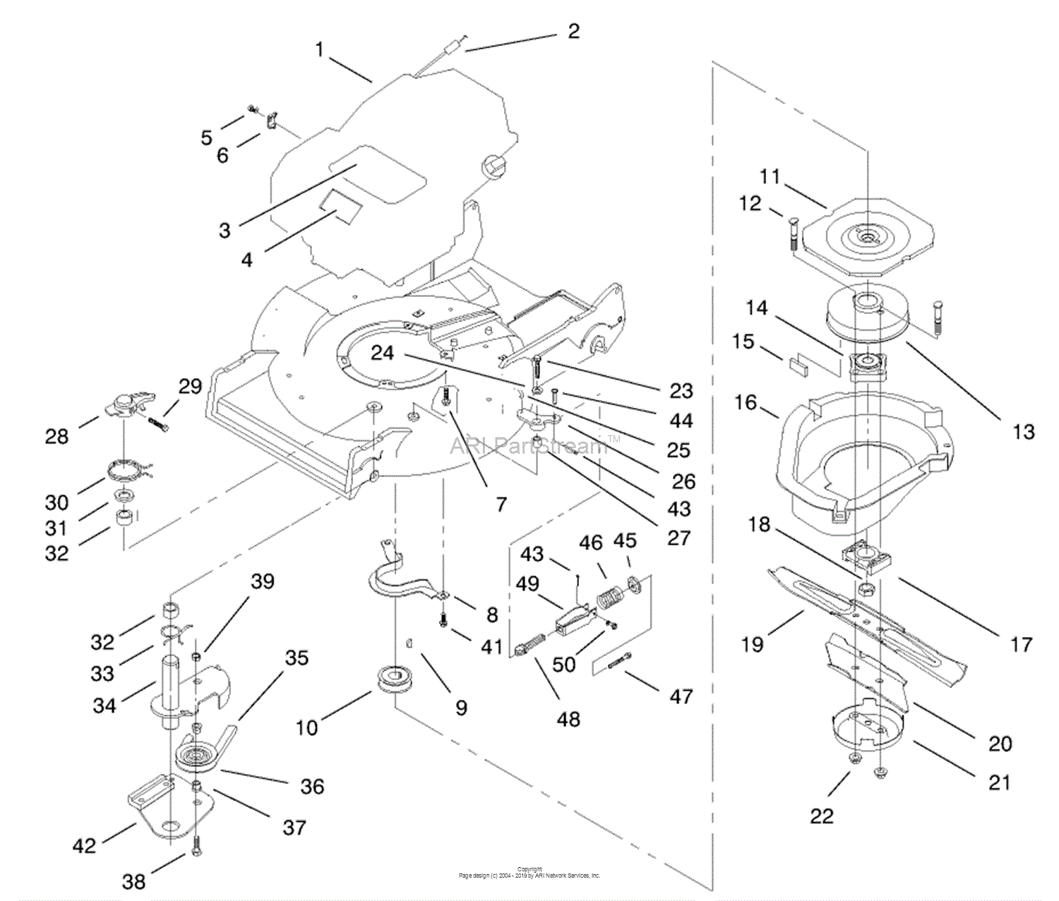 Toro 22162, Recycler Mower, 1999 (SN 9900001-9999999) Parts Diagram for ...