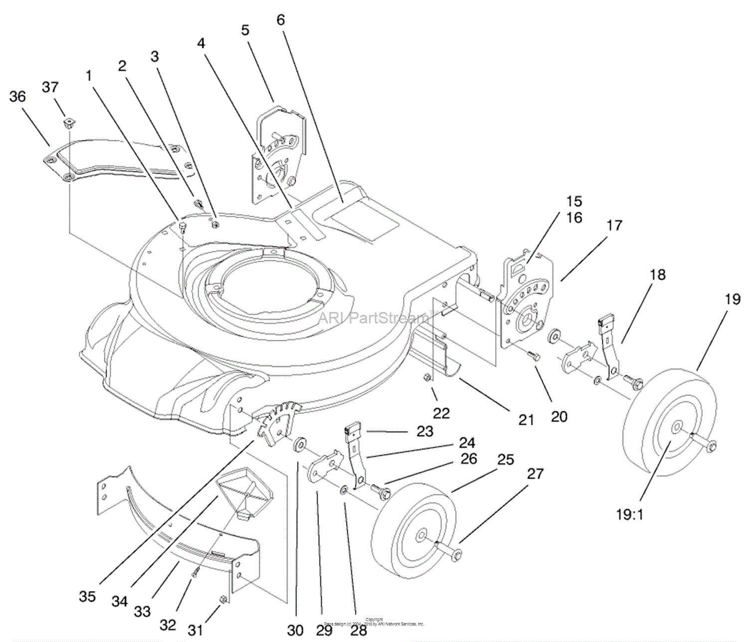 Toro 20010, Recycler Mower, R-21p, 1999 (sn 9900001-9999999) Parts 