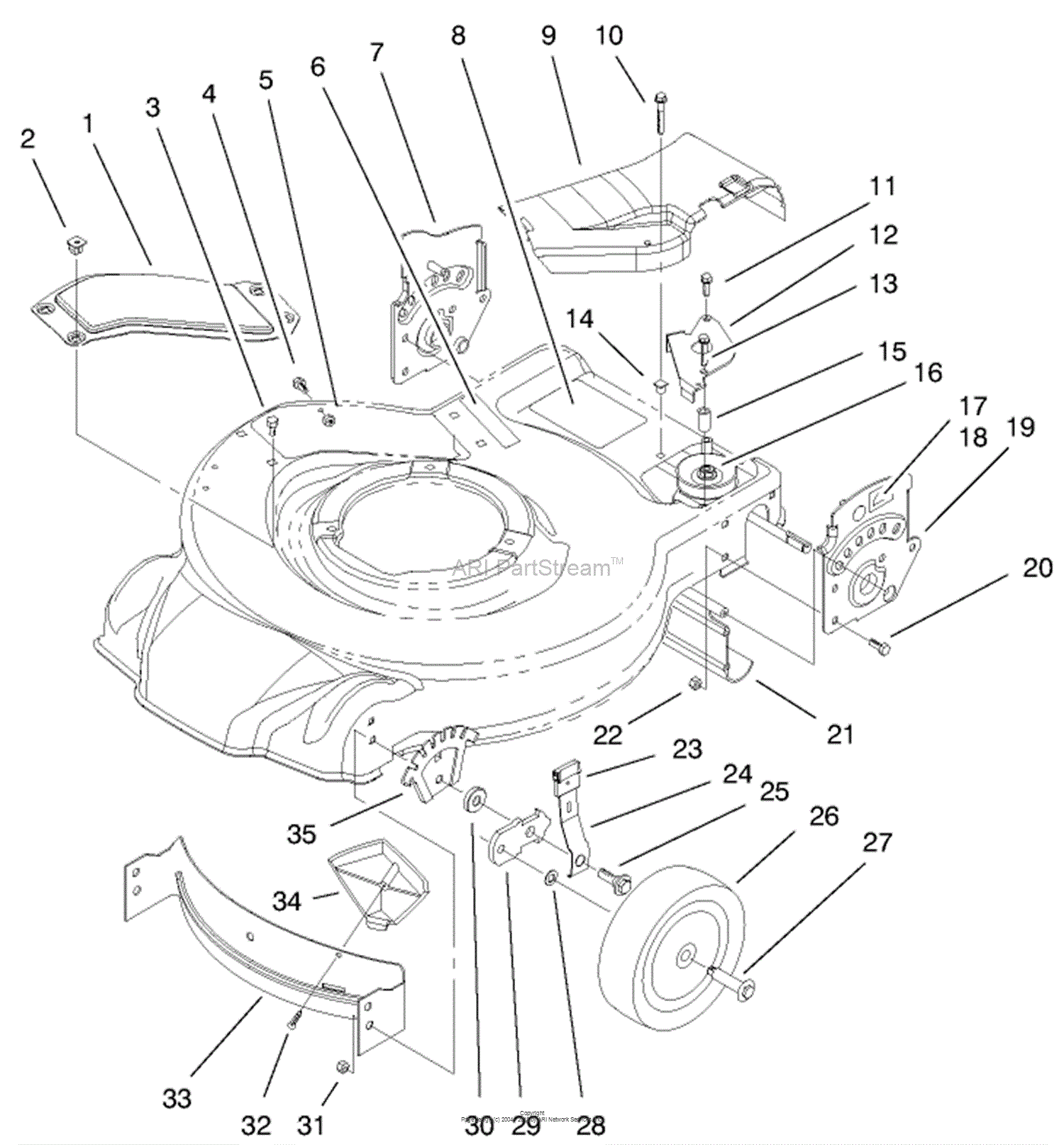 Toro 20025, Recycler Mower, 2000 (sn 200000001-200999999) Parts Diagram 