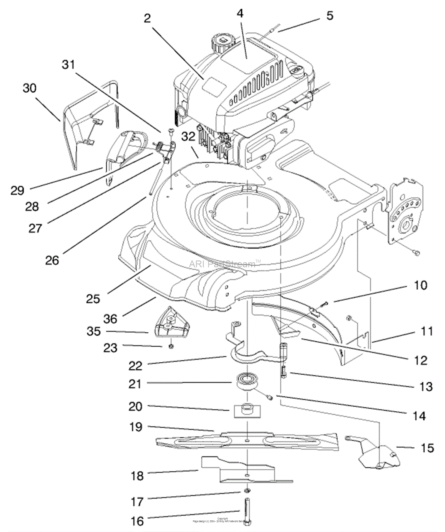 Toro 20027, Recycler Mower, R-21OSB, 2000 (SN 200000001-200999999