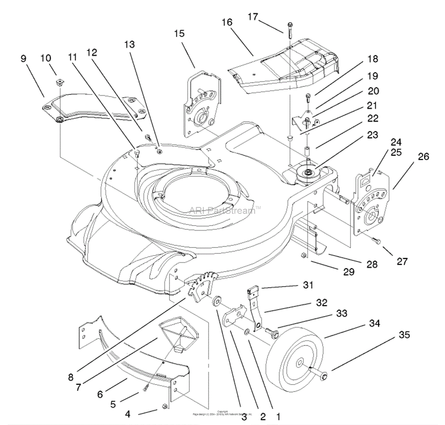 Toro 20011, Recycler Mower, R-21OS, 2001 (SN 210000001-210999999) Parts ...