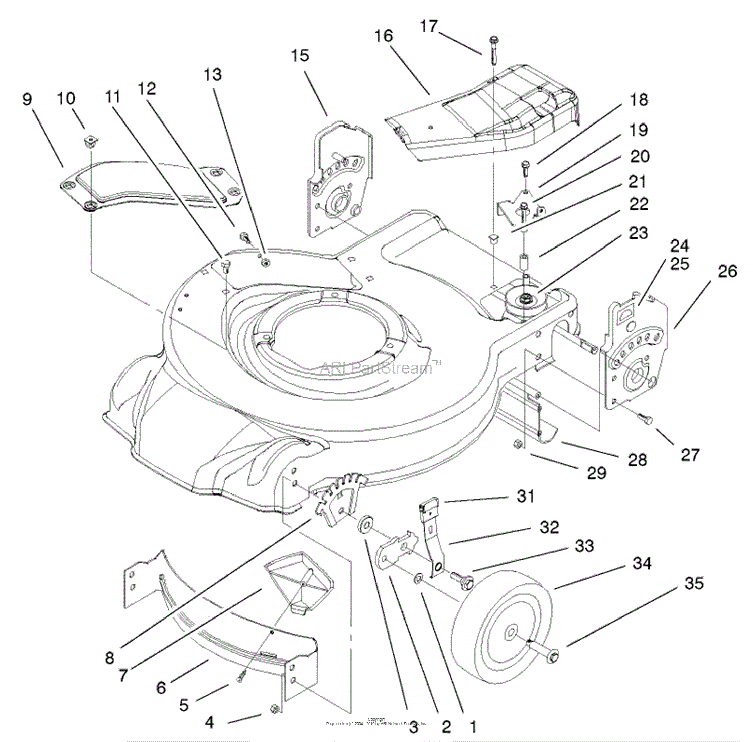 Toro 20028, Recycler Mower, 2001 (SN 210000001-210999999) Parts Diagram ...