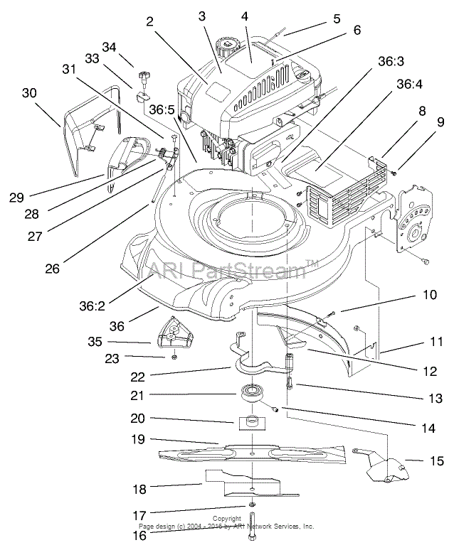 Toro 20021, Recycler Mower, R-21S1B, 2000 (SN 200000001-200999999 ...