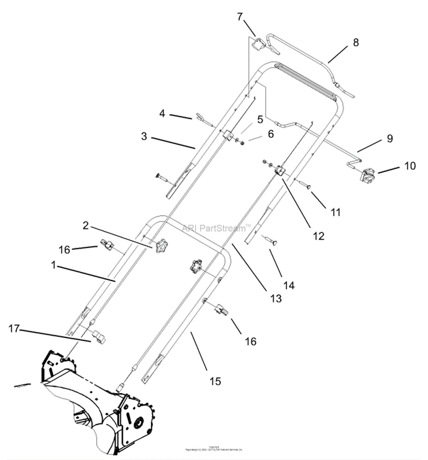 Toro 20016 22 Recycler Lawnmower 2003 Sn 230000001 230999999 Parts Diagram For 2 Bail Handle Assembly