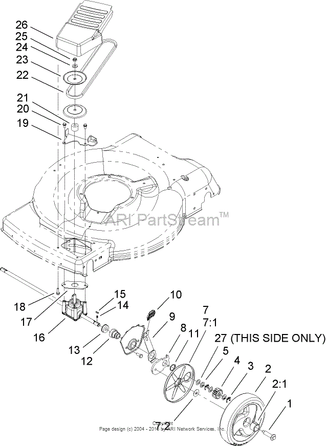 Toro 20071 22in Recycler Lawn Mower 2007 Sn 270000001 270999999 Parts Diagram For Front Axle 0398