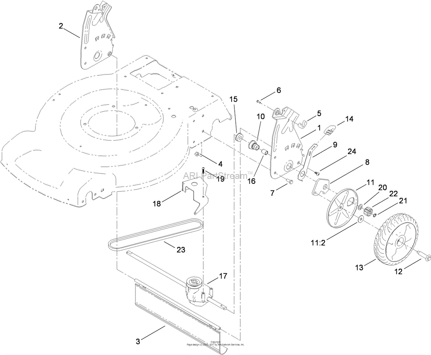 toro 22 inch recycler lawn mower rear wheels