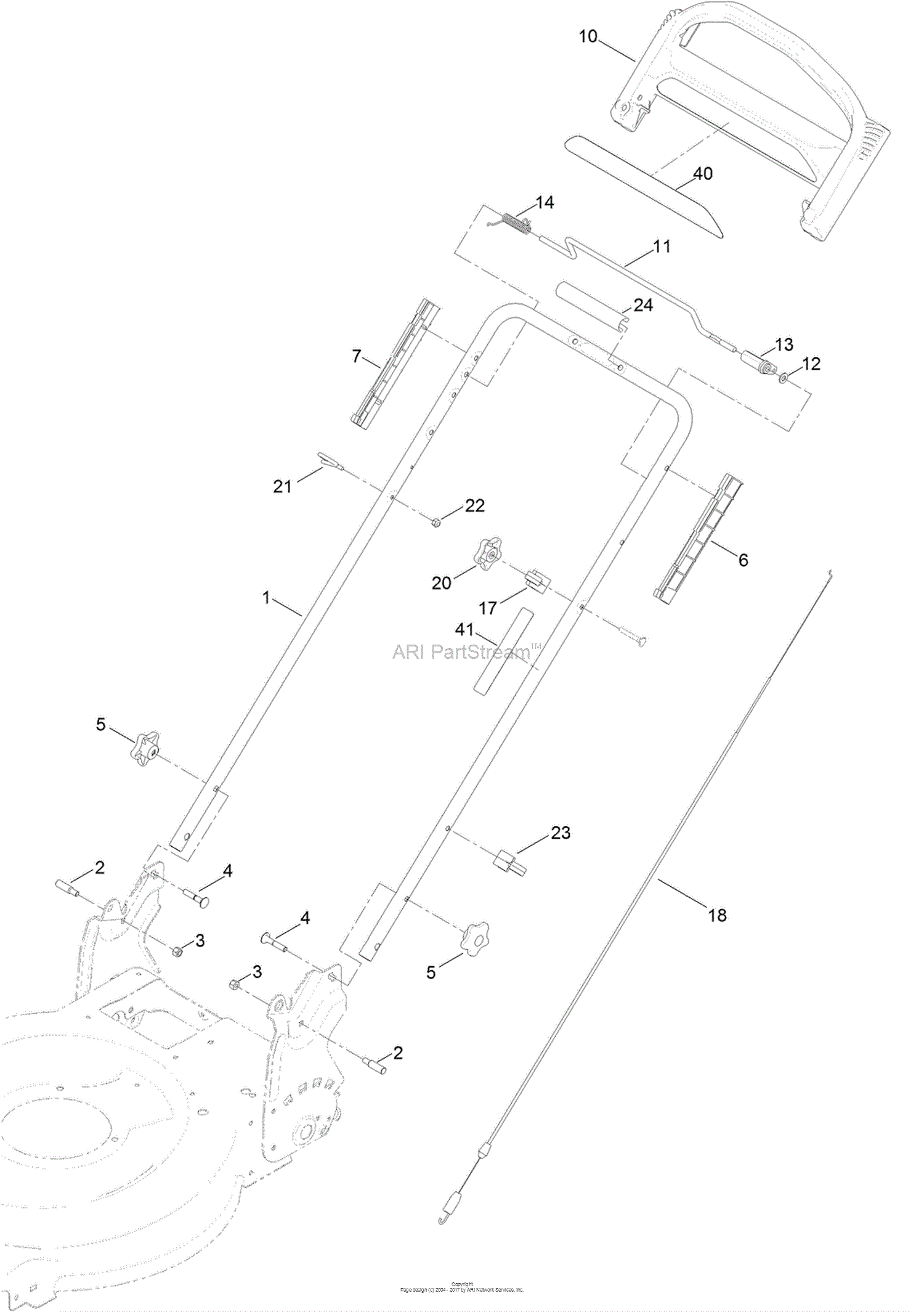 Toro 20333 22in Recycler Lawn Mower Sn 402000000 999999999 Parts Diagram For Handle Assembly