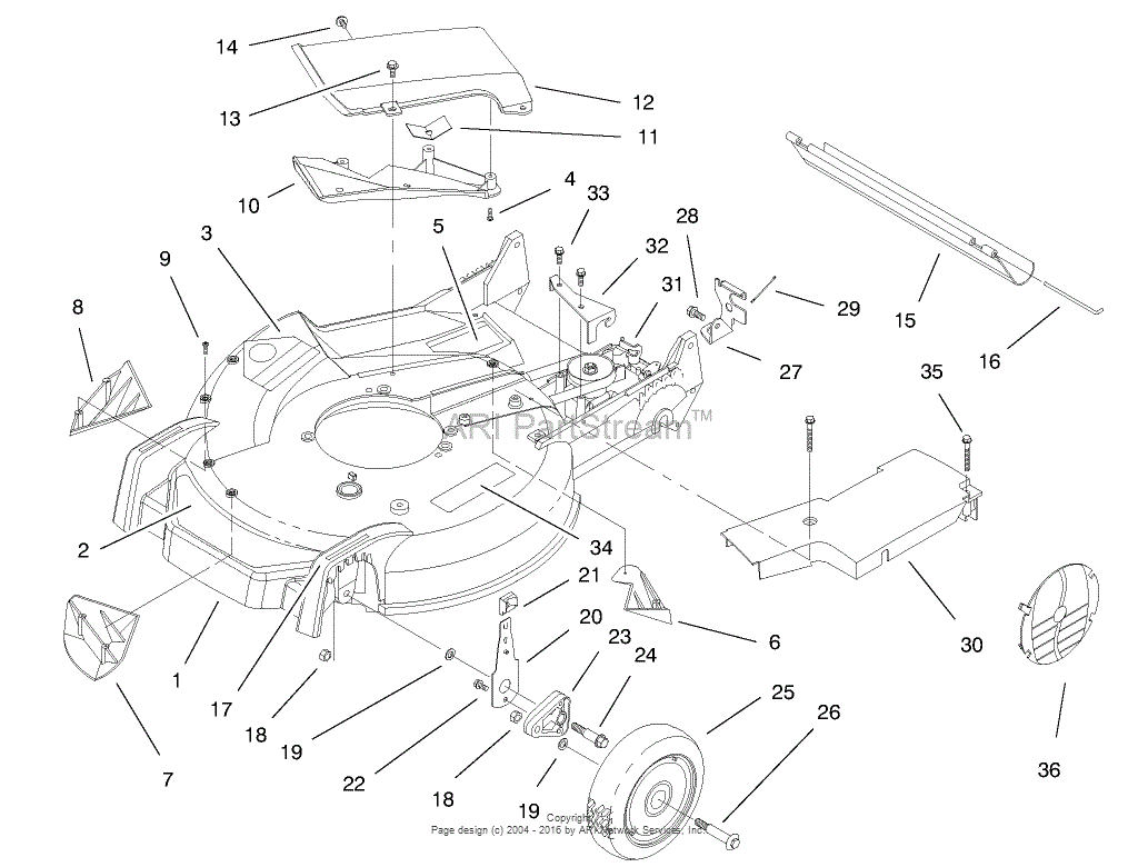 Toro 20464, Super Recycler Lawnmower, 1996 (SN 6900001-6999999) Parts ...