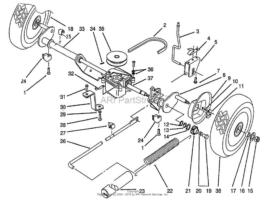 Toro 21013, 43cm Recycler Mower, 2000 (SN 200000001-200999999) Parts ...