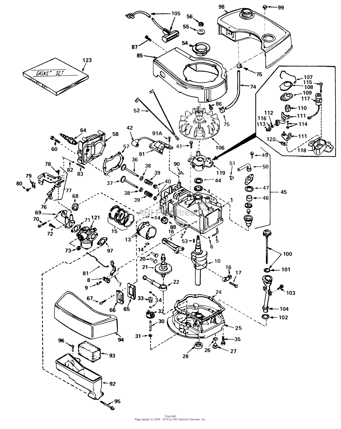 Toro 21738, Whirlwind Lawnmower, 1980 (SN 0000001-0999999) Parts ...