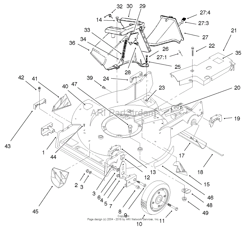 Toro 22043, Recycler Mower, 2003 (SN 230000001-230999999) Parts Diagram ...