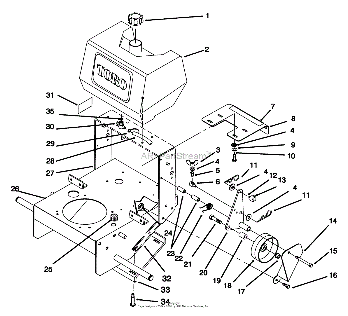 Toro 30180, Mid-Size Proline Gear Traction Unit, 16 hp, 1995 (SN 590001 ...