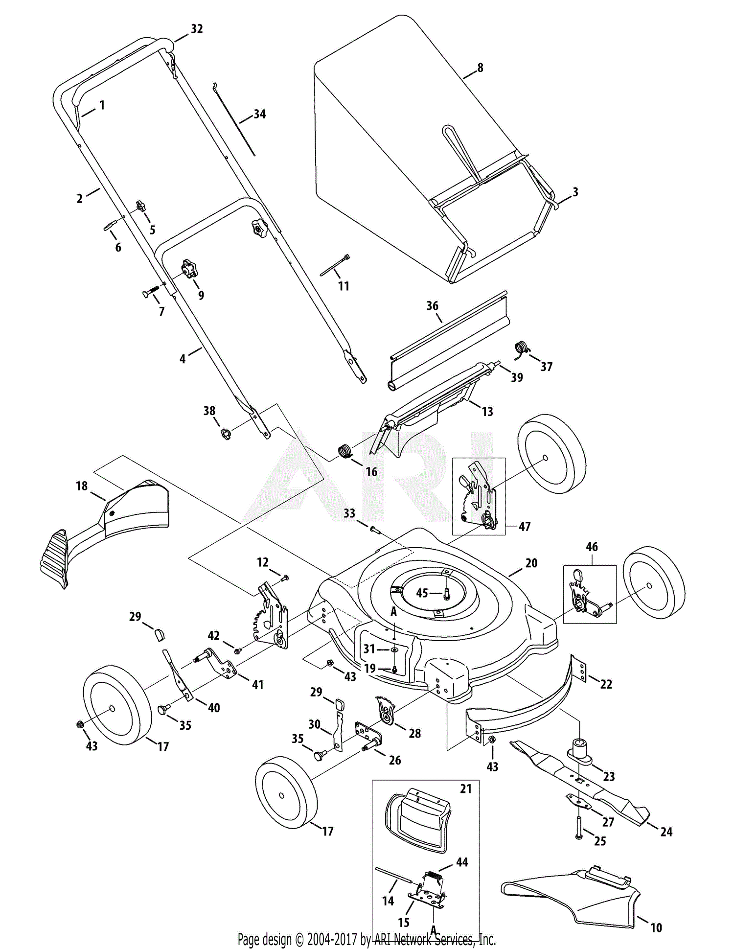 Troy Bilt 11A-436M011 (2008) Parts Diagram for General Assembly