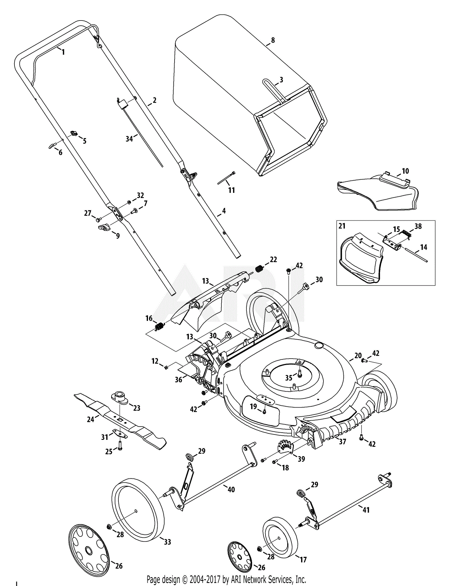 Troy Bilt TB130 11A-B29Q711 (2012) 11A-B29Q711 (2012) Parts Diagram for ...