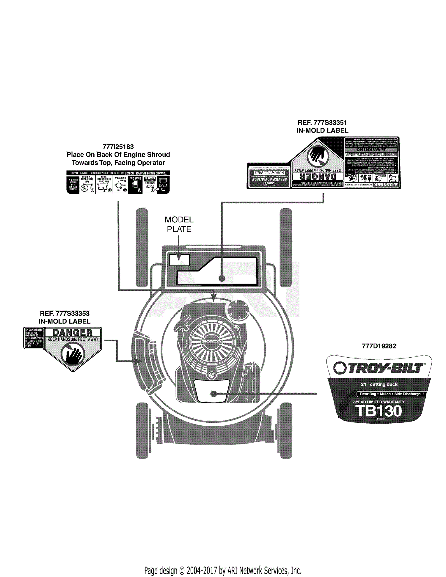 Troy Bilt TB130 11AB2AQ711 (2014) 11AB2AQ711 (2014) Parts Diagram for