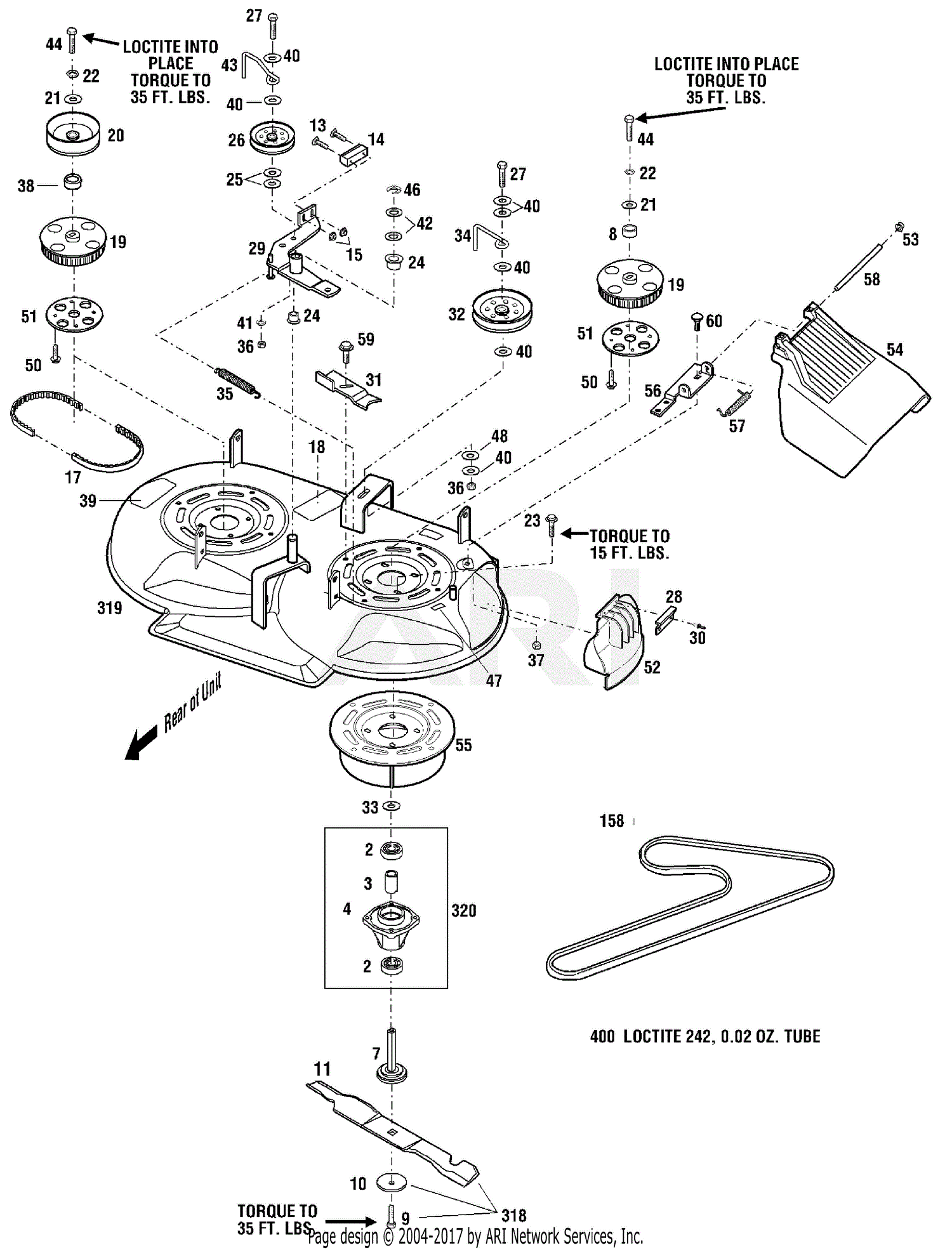 Troy Bilt 12b-753b063 (2003) Parts Diagram For Mower Deck Assembly