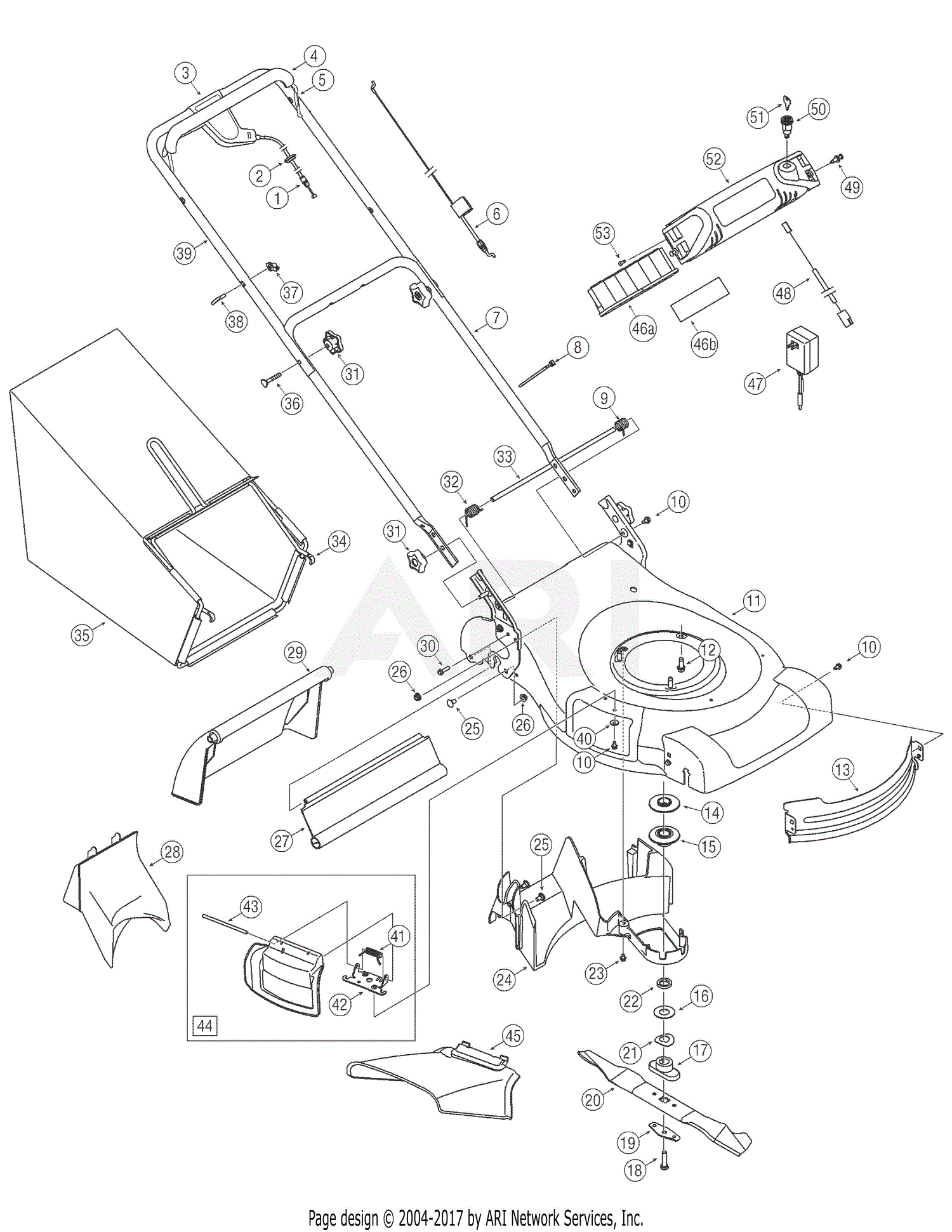 Troy Bilt 12AG836E711 (2006) Parts Diagram for General Assembly