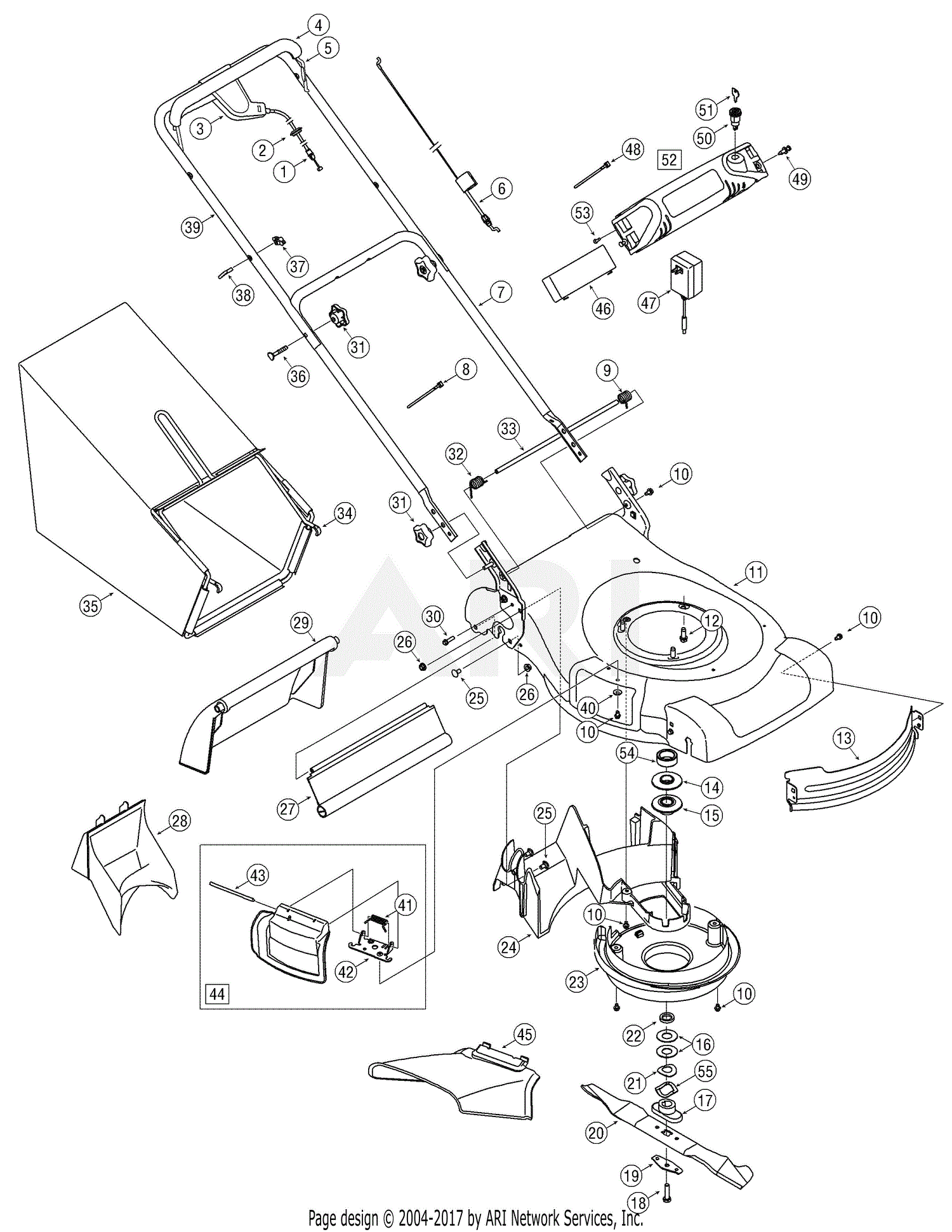 Troy Bilt 12AG836E011 (2007) Parts Diagram for General ... troy bilt mower schematics 