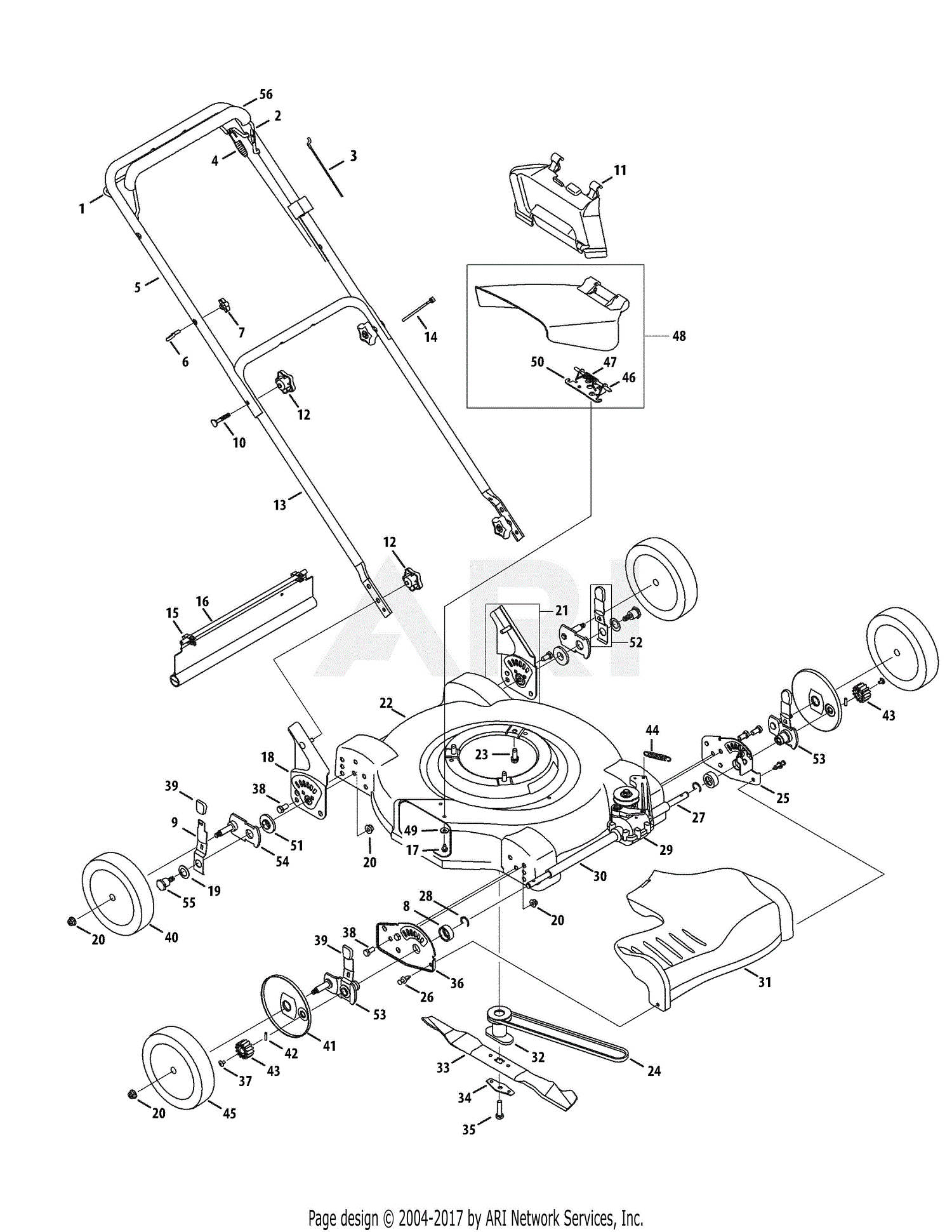 Troy Bilt 12A-264U011 (2009) Parts Diagram for General Assembly