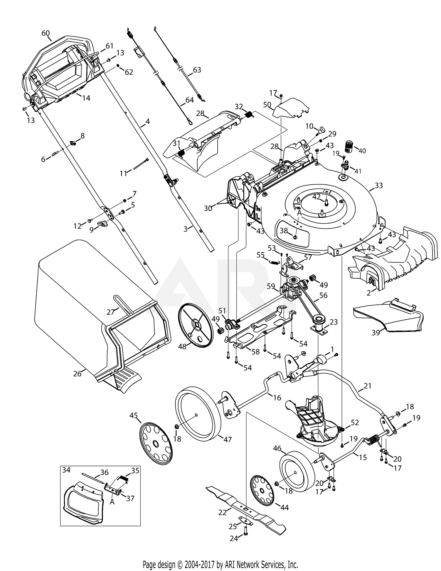Troy Bilt TB360 12ABD3BY711 (2014) 12ABD3BY711 (2014) Parts Diagram for