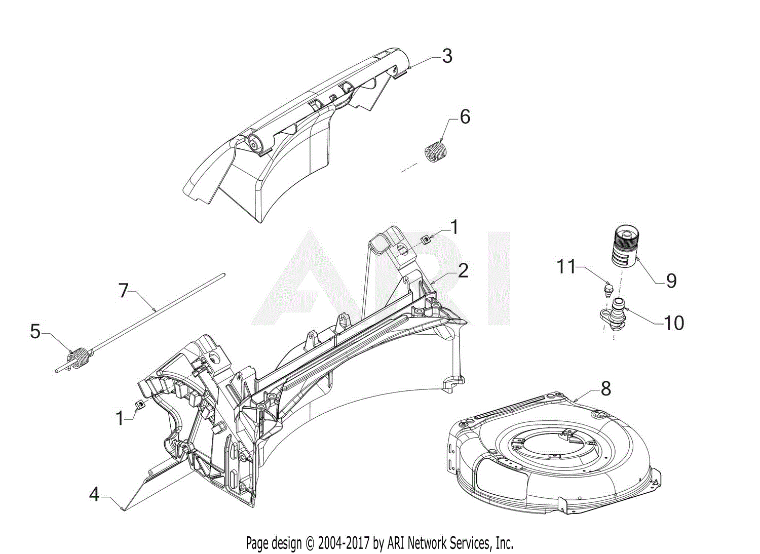Troy Bilt 12AA2BU711 TB 200 (2018) Parts Diagram for Deck Assembly