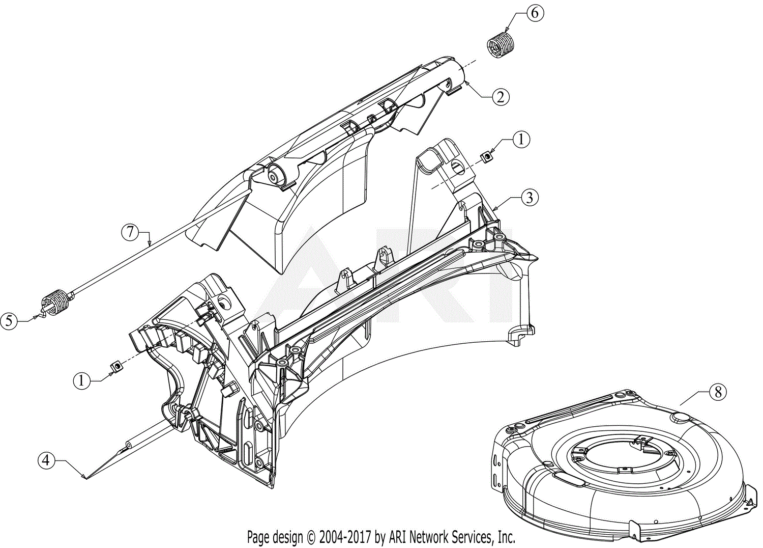 Troy Bilt 12AA1BP723 TB 200 (2019) Parts Diagram for Deck Assembly
