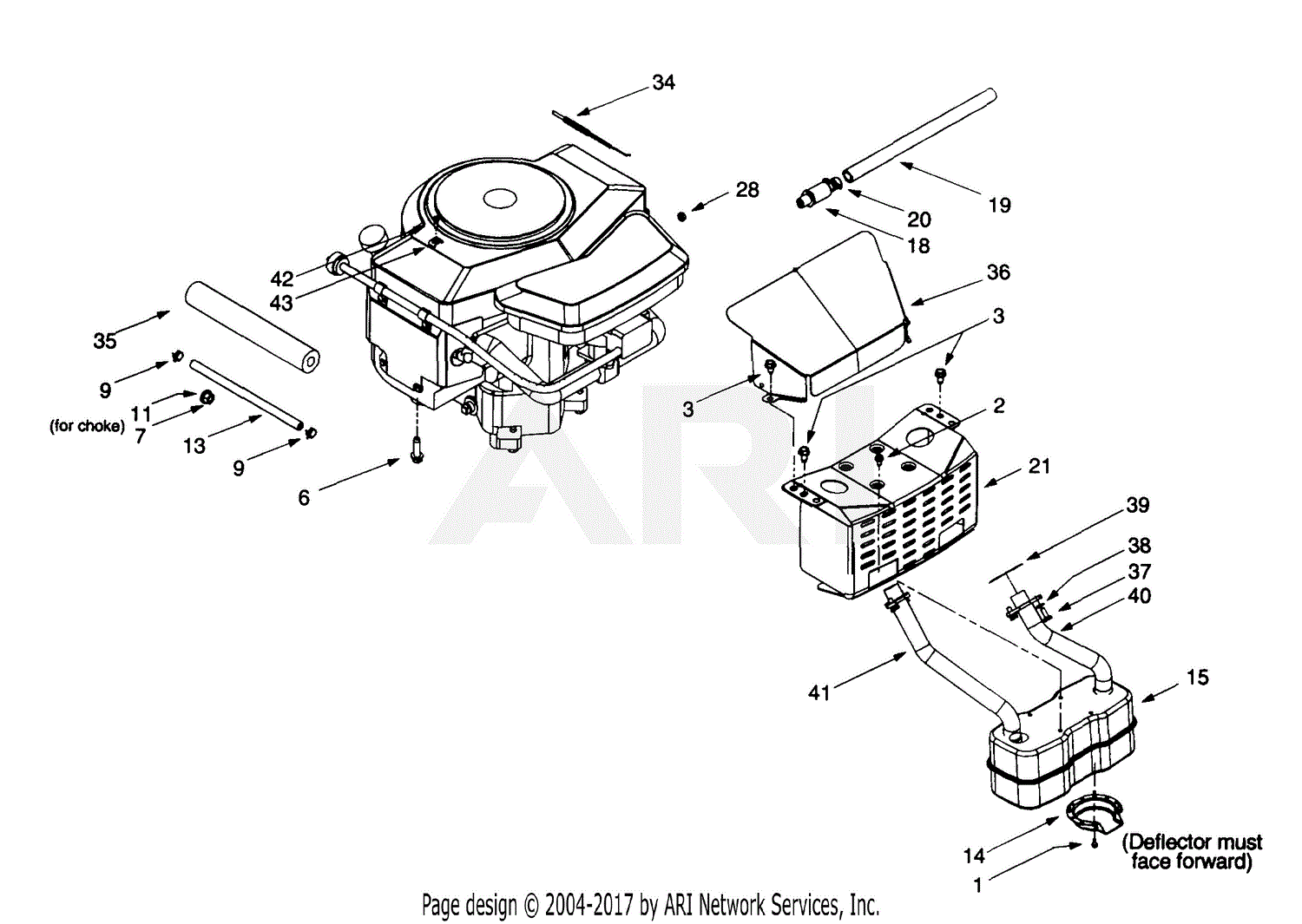 Troy Bilt 13AQ609G063 (2000) Parts Diagram for Muffler & Engine ...
