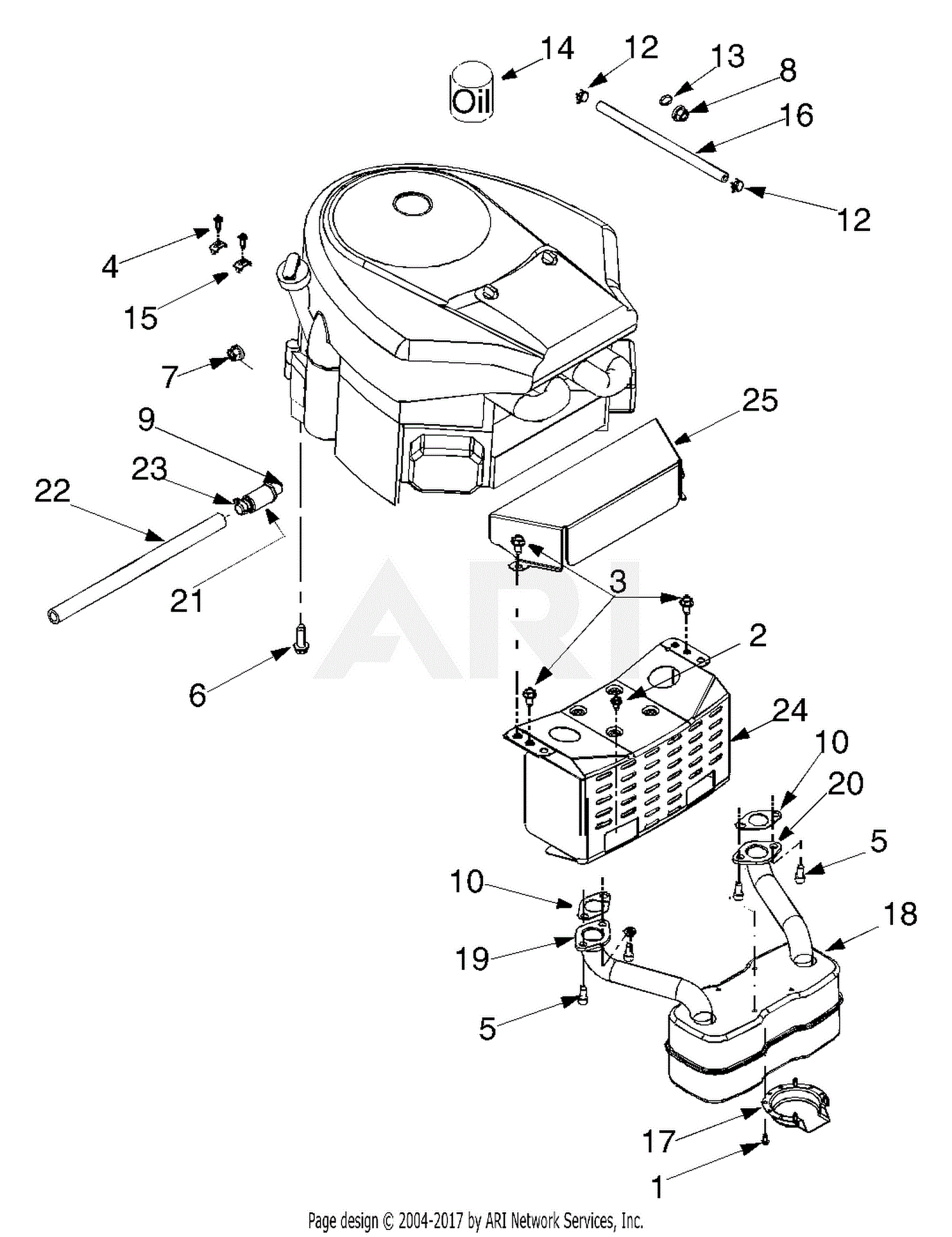 Troy Bilt 13AT609G766 Super Bronco (2005) Parts Diagram for Engine