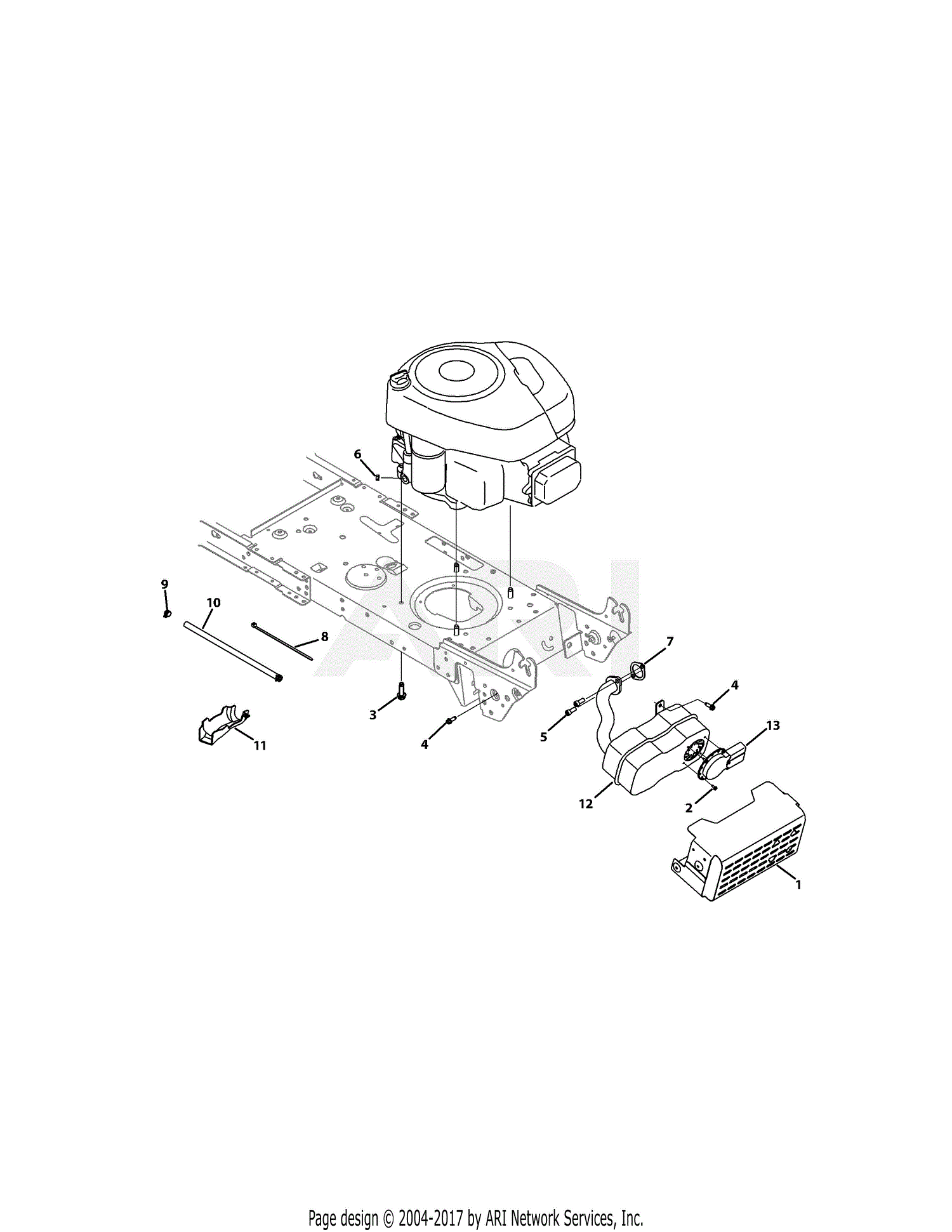 Troy Bilt 13WN77KS011 Pony (2011) Parts Diagram for Engine Accessories