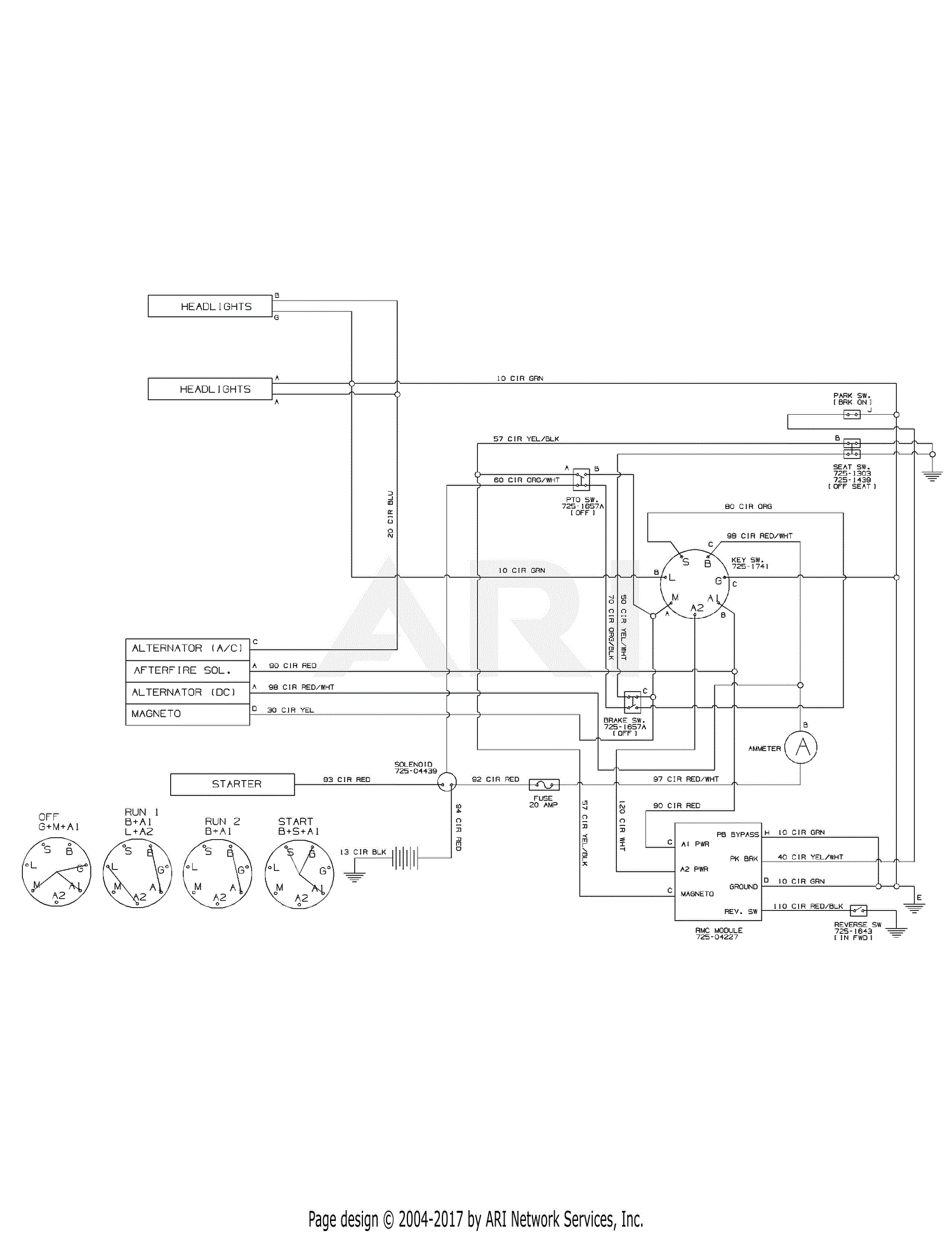 Troy Bilt 13WX79KT011 Horse XP (2011) Parts Diagram for Wiring Diagram
