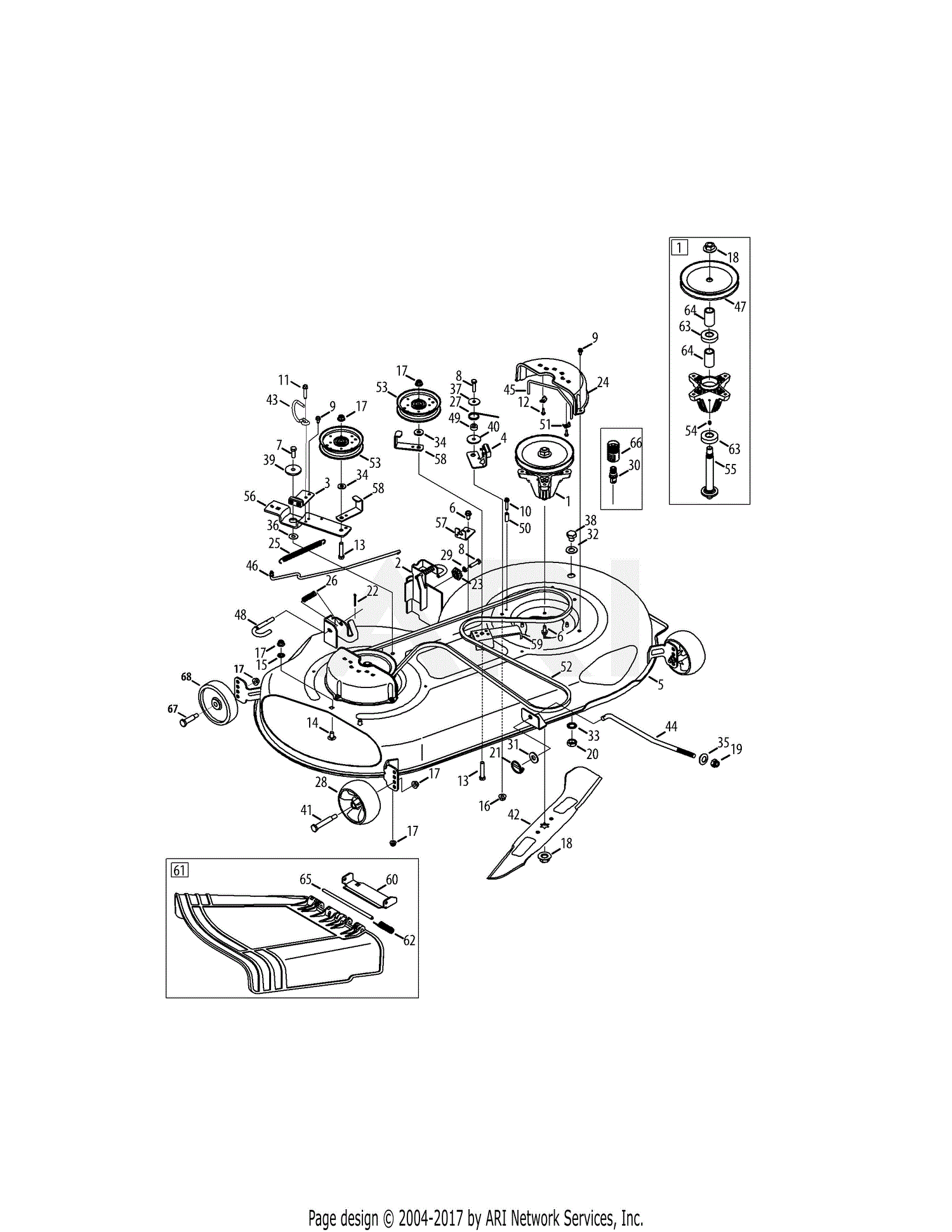 Troy Bilt 13WX91KT066 TB2246 (2011) Parts Diagram for Mower Deck 46-Inch