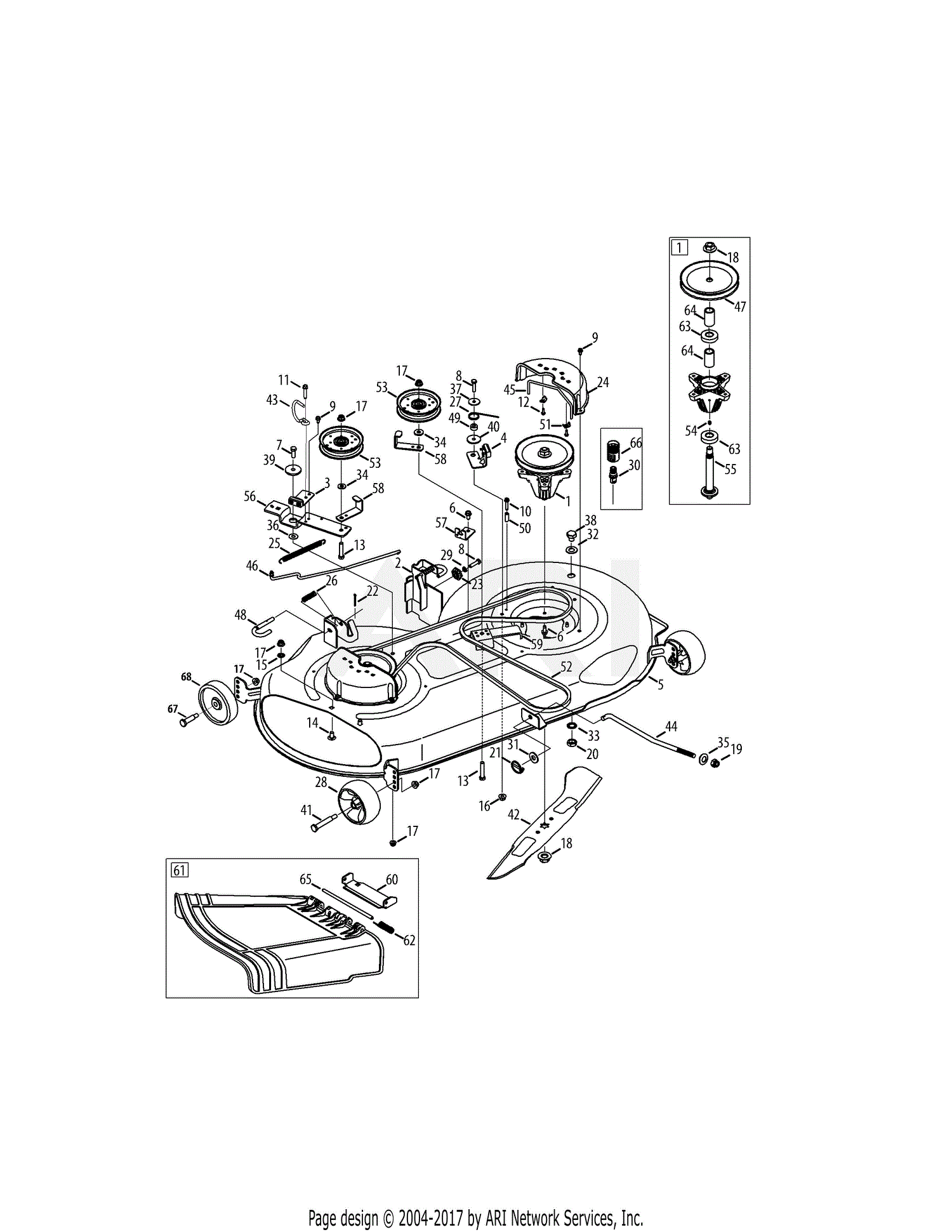 Troy bilt 46 clearance inch deck belt diagram