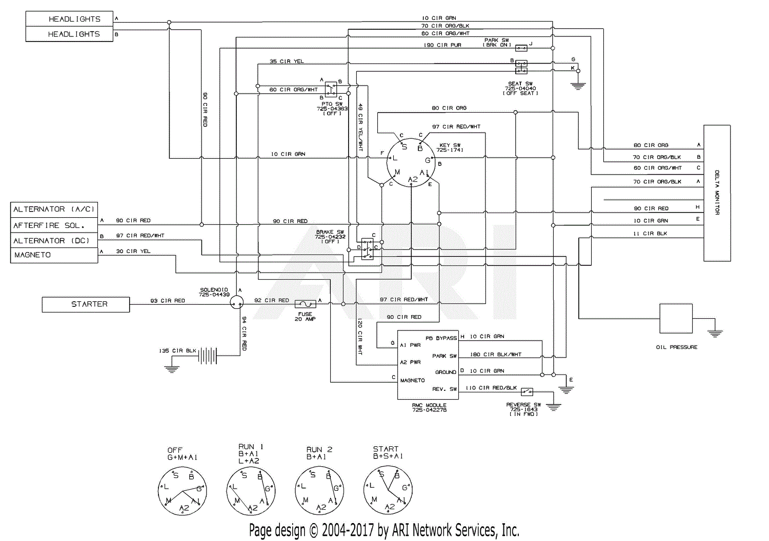 Troy Bilt 13AT91KT066 TB2246 (2013) Parts Diagram for Electrical Schematic