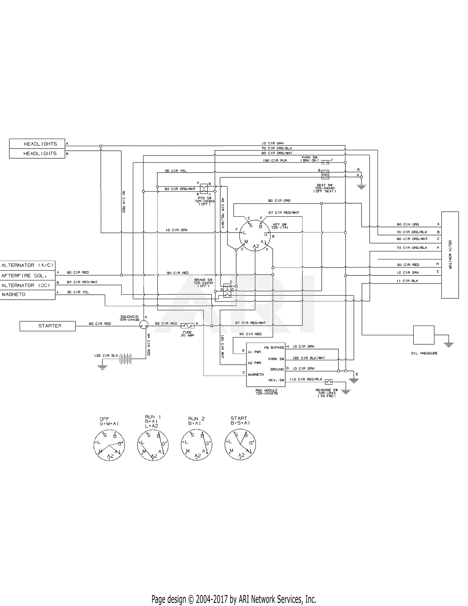 Troy Bilt 13AA93KT066 TB2246 (2014) Parts Diagram for Electrical Schematic