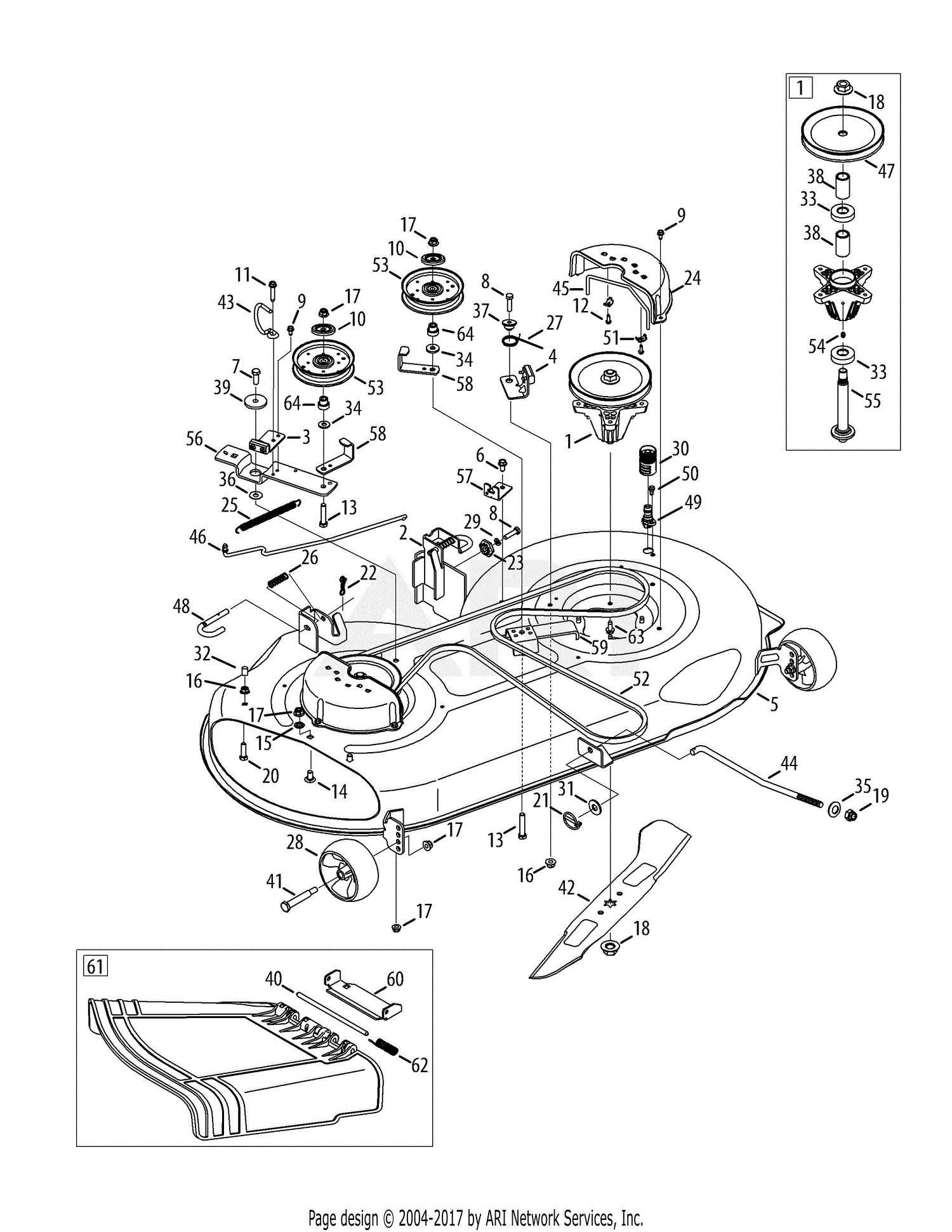 Troy Bilt 13AA93KT066 TB2246 (2014) Parts Diagram for Mower Deck 46-Inch