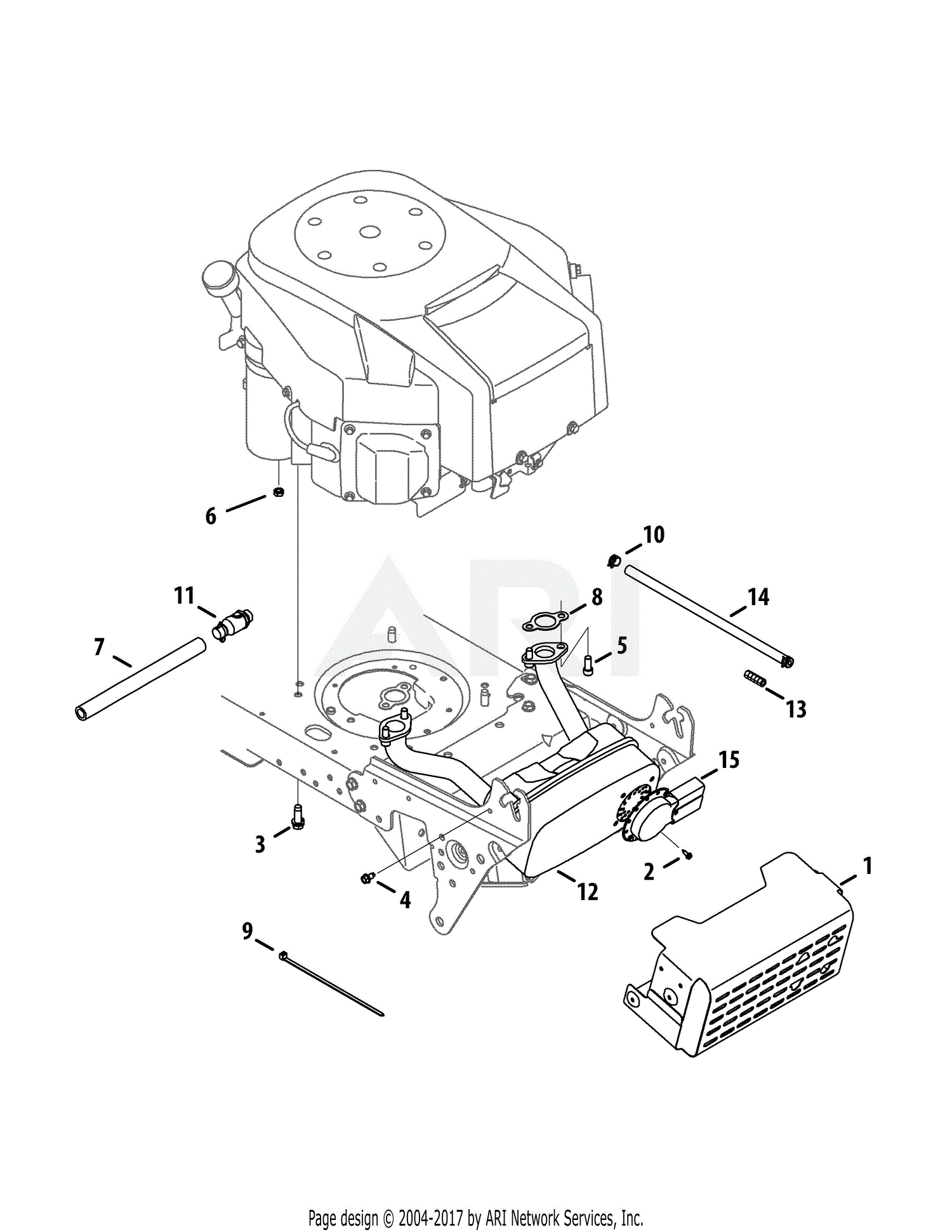 Troy Bilt 13WQ93KP011 Super Bronco (2014) Parts Diagram for Engine