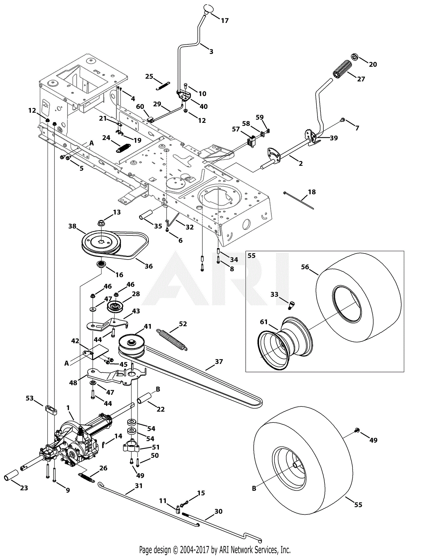 Troy Bilt 13A277KS066 TB42 7-Speed (2015) Parts Diagram for Transmission