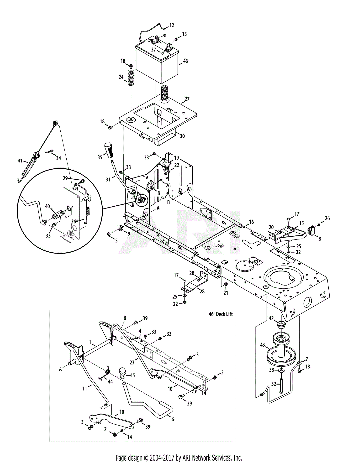 Troy Bilt 13a879ks066 Tb42 Hydro  2015  Parts Diagram For