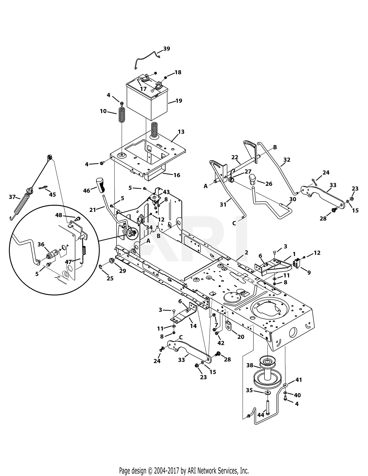 Troy Bilt 13al78kt066 Tb46  2015  Parts Diagram For Frame