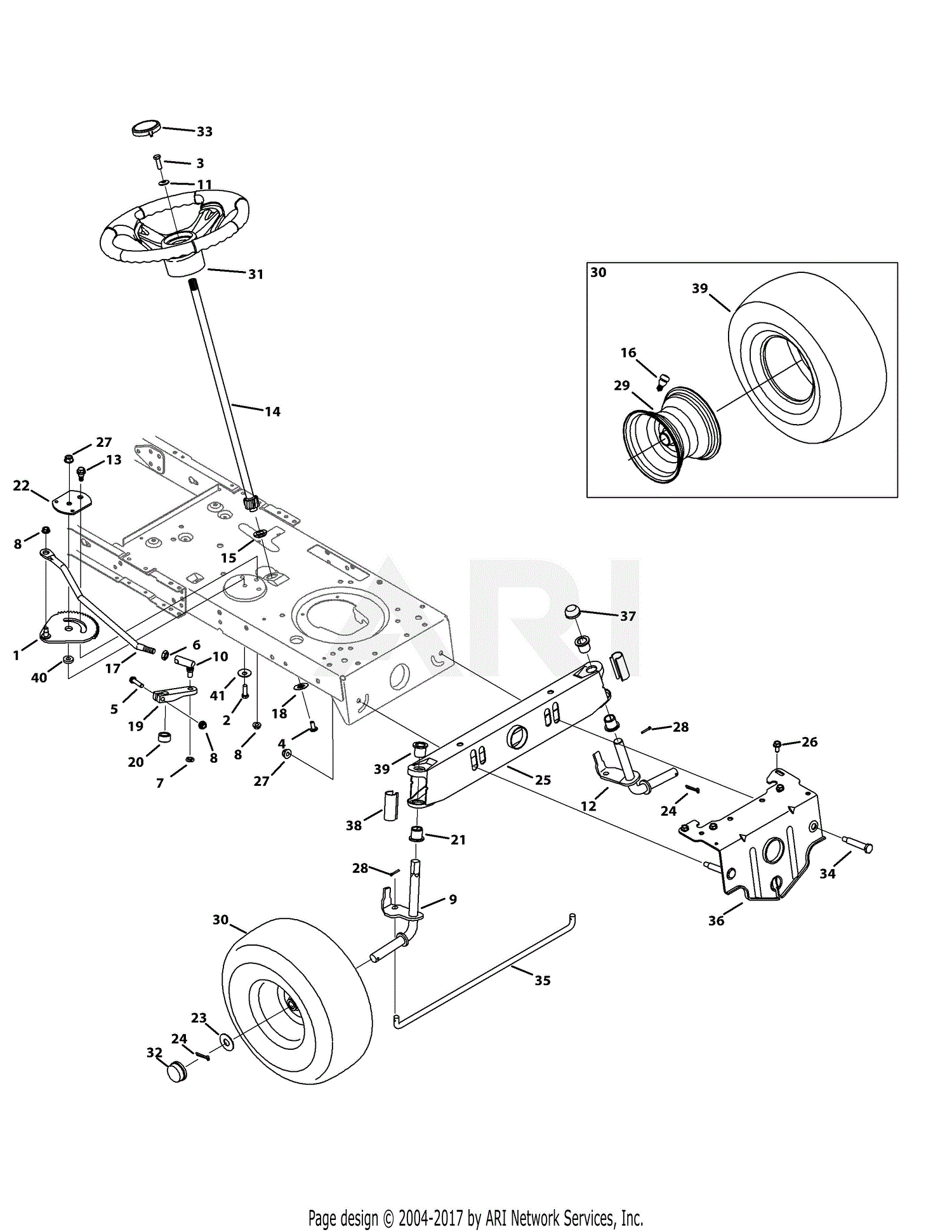 Troy Bilt 13al78kt066 Tb46  2015  Parts Diagram For Front