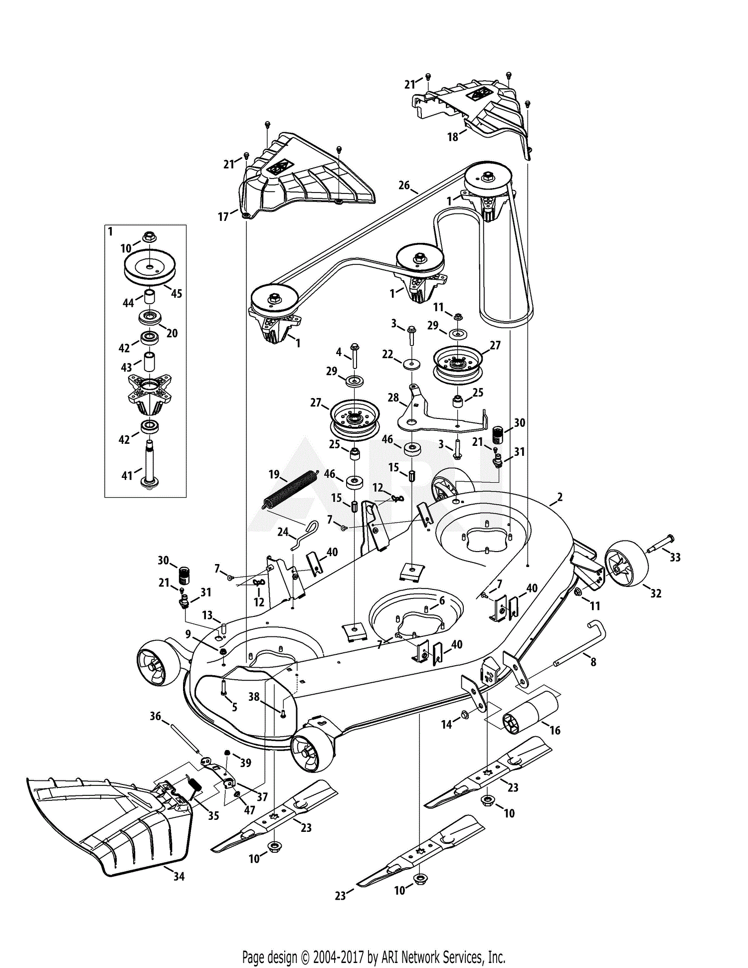 Troy Bilt 13AQA2KW011 Super Bronco 54 (2015) Parts Diagram for Mower ...