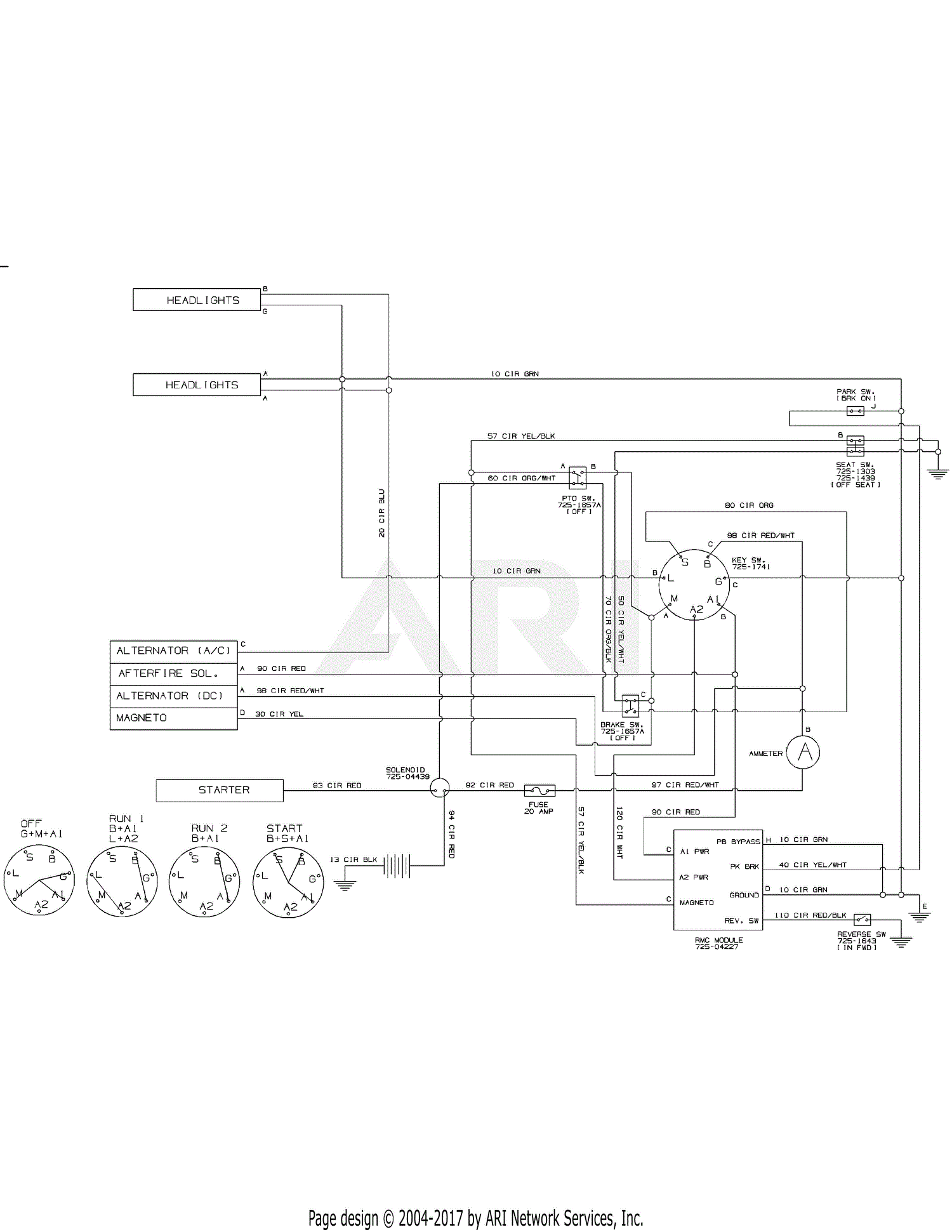 Troy Bilt 13CX79KT011 Horse XP (2015) Parts Diagram for Wiring Harness