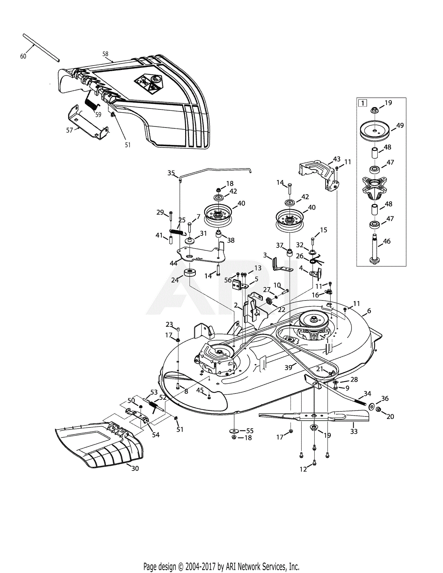Troy Bilt 13wm77ks011 Pony  2015  Parts Diagram For Mower