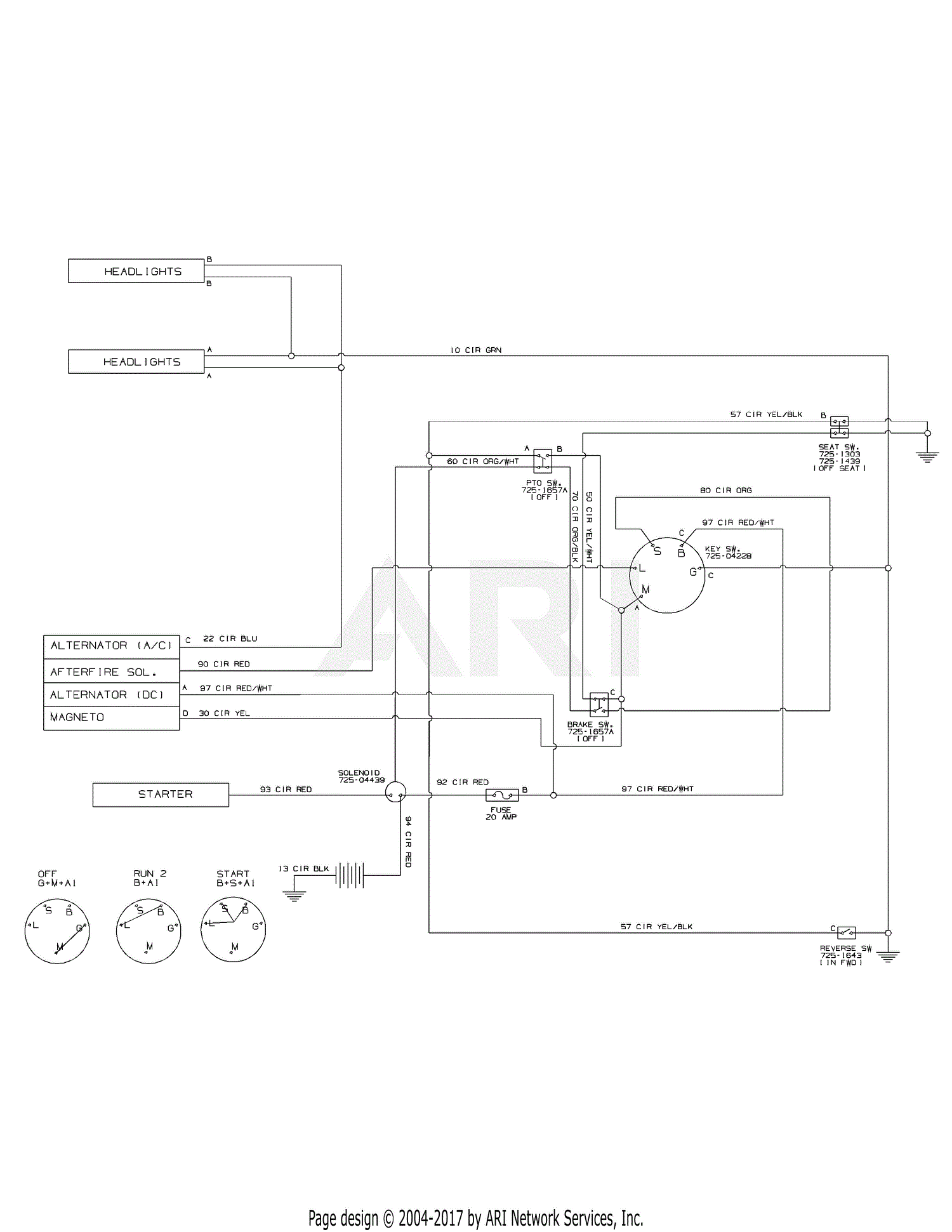 Troy Bilt 13WM77KS011 Pony (2015) Parts Diagram for Wiring Schematic 4521758 Solenoid Jacks Small Engines
