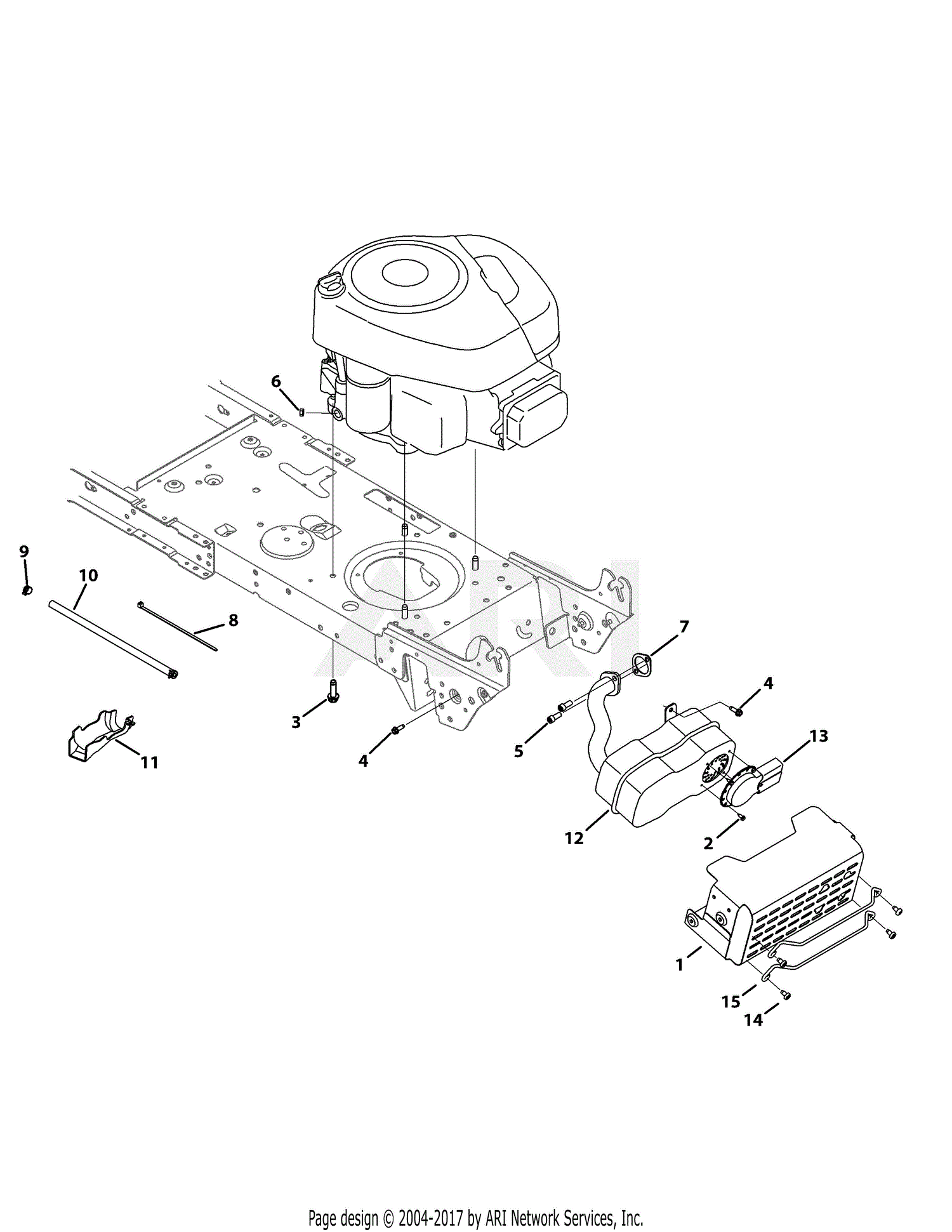 Troy Bilt 13wm77ks211 Pony  2015  Parts Diagram For Engine
