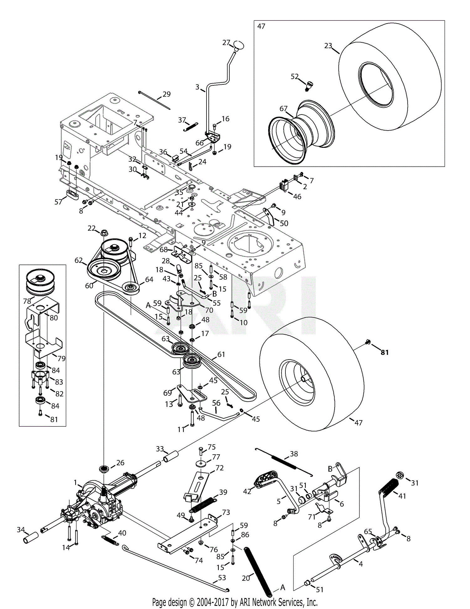 Troy Bilt 13WV78KS011 Bronco (2015) Parts Diagram for Transmission