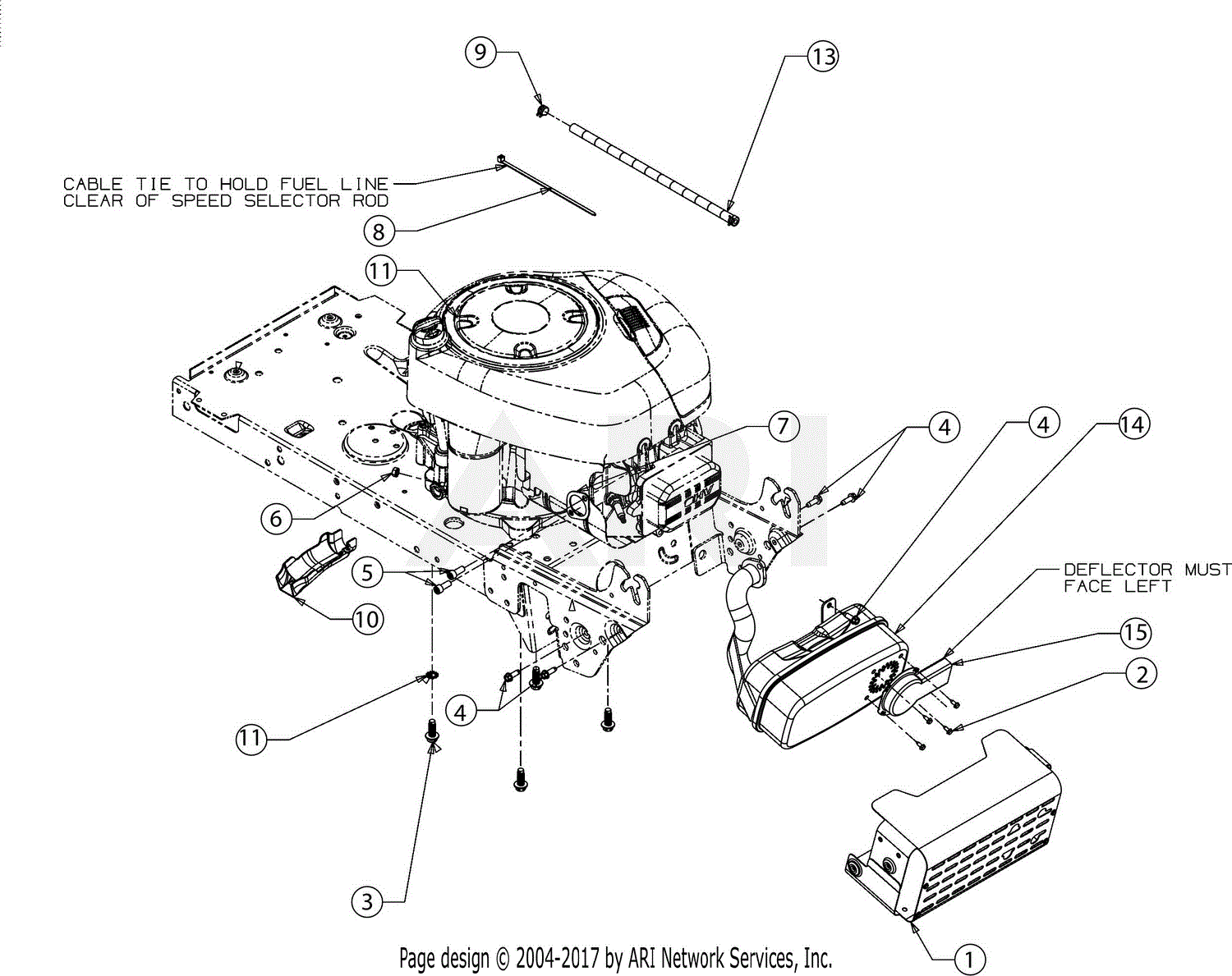 Troy Bilt 13AM77KS011 Pony (2016) Parts Diagram for Engine Accessories