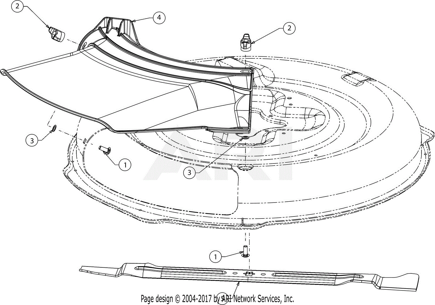 Troy Bilt TB30 (13B226JD066) (2016) Parts Diagram For Deck Chute & Blade