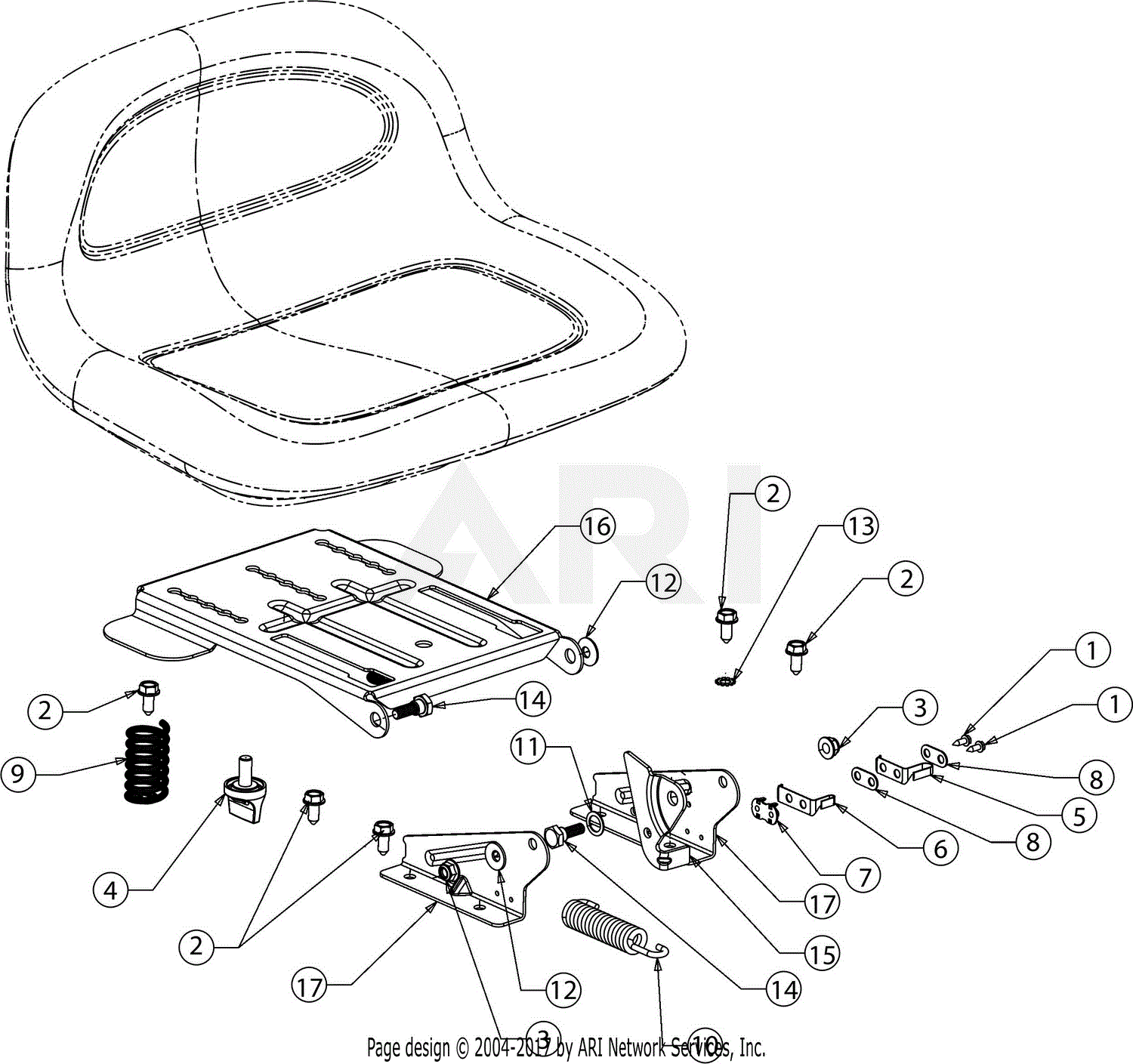 Troy bilt 2025 riding mower seat