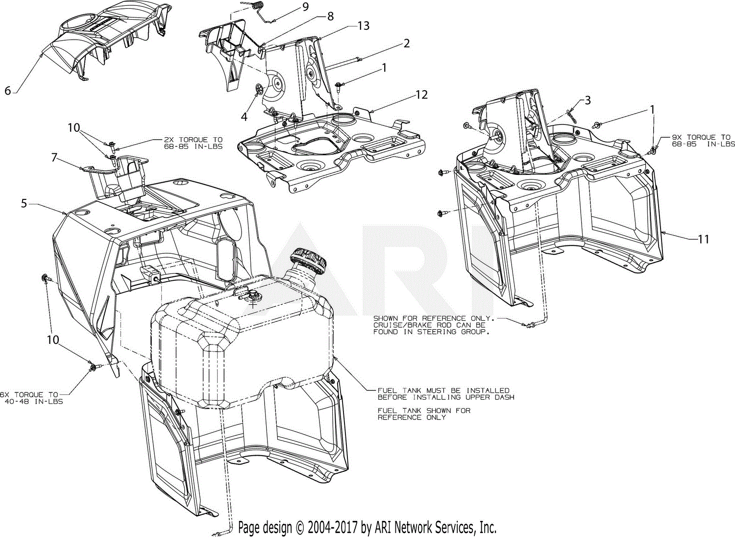 Troy Bilt 13aqa2ka011 Super Bronco 54 Fab 2017 Parts Diagram For Dash 3665